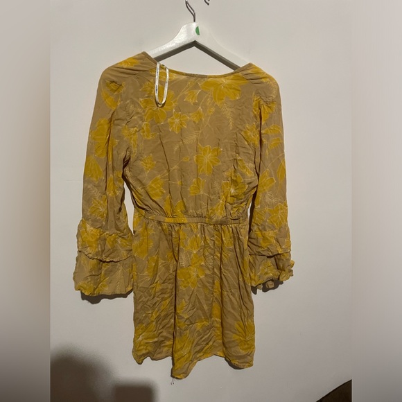 Blue Island Beach Cover Up Dress Floral Flutter‎ Sleeves Women Small - Picture 5 of 5